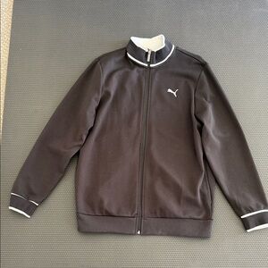 Puma Black and White Track/Warm Up Zip-Up Jacket. Super Stylish and Soft.